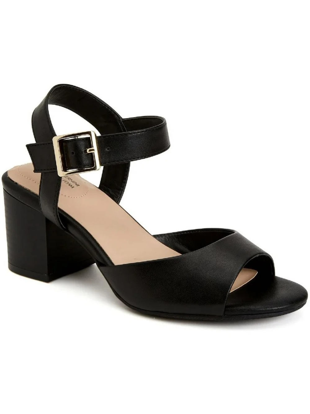 Giani Bernini Womens Townsonn Faux Leather Ankle Strap Block Heels